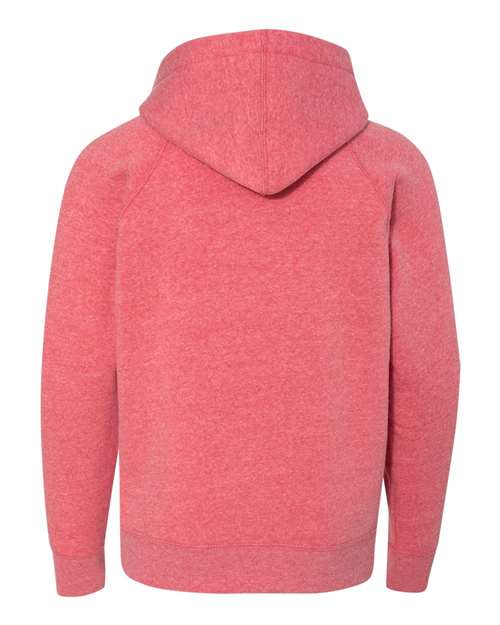 Youth Lightweight Special Blend Raglan Hooded Sweatshirt - Pomegranate Back