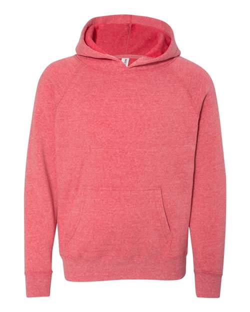 Youth Lightweight Special Blend Raglan Hooded Sweatshirt - Pomegranate Front