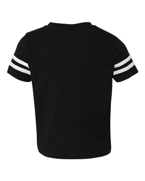 Toddler Football Fine Jersey Tee - Black Solid/ White Back