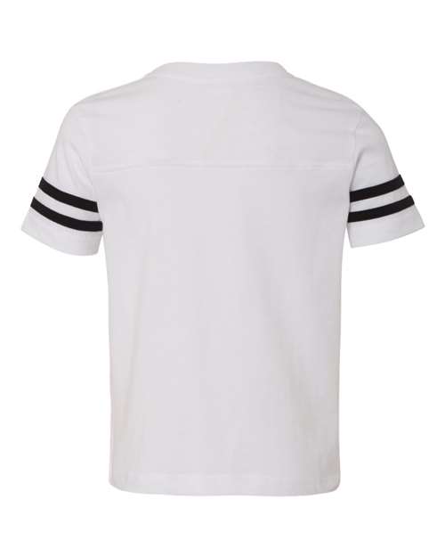 Toddler Football Fine Jersey Tee - White Solid/ Black Back