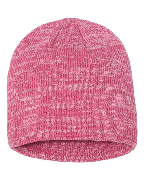 8" Marled Beanie - Pink/ Dark Pink Back