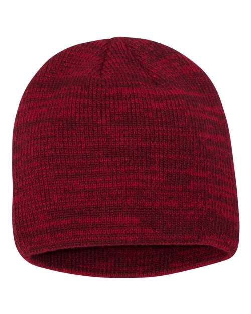 8" Marled Beanie - Red/ Maroon Front
