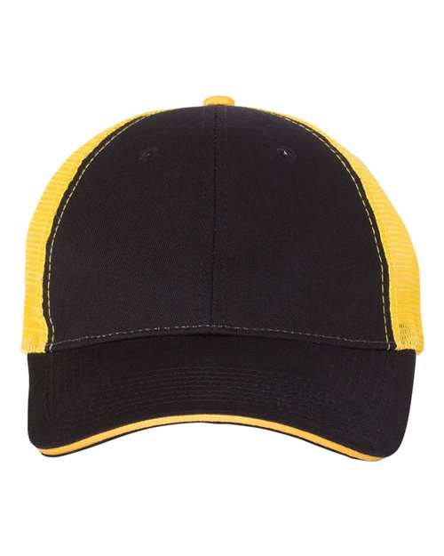 Sandwich Trucker Cap - Black/ Gold Front