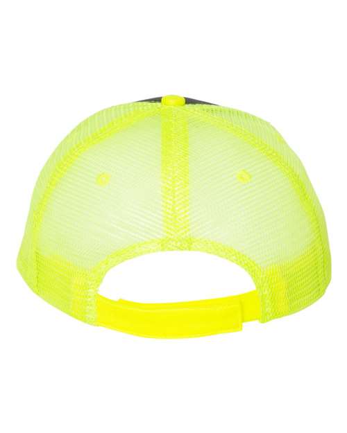 Sandwich Trucker Cap - Charcoal/ Neon Yellow Back