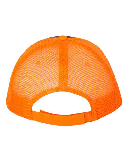 Sandwich Trucker Cap - Charcoal/ Neon Orange Back