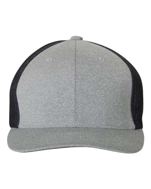 Mélange Trucker Cap - Heather Grey/ Navy Front