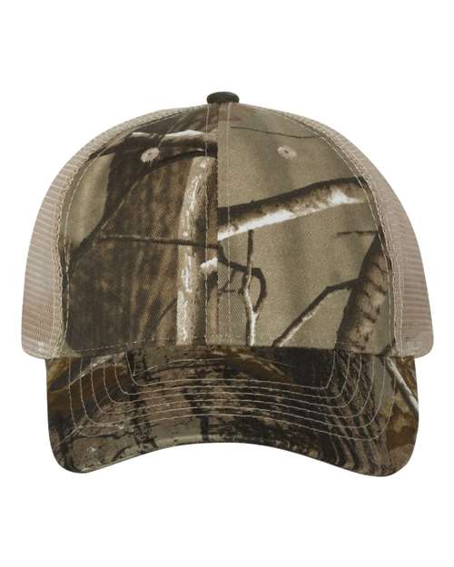 Licensed Camo Mesh Back Cap - Realtree AP/ Tan Front