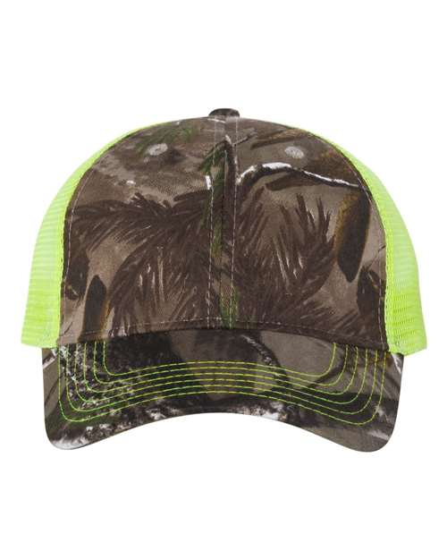 Licensed Camo Mesh Back Cap - Realtree AP/ Neon Yellow Front