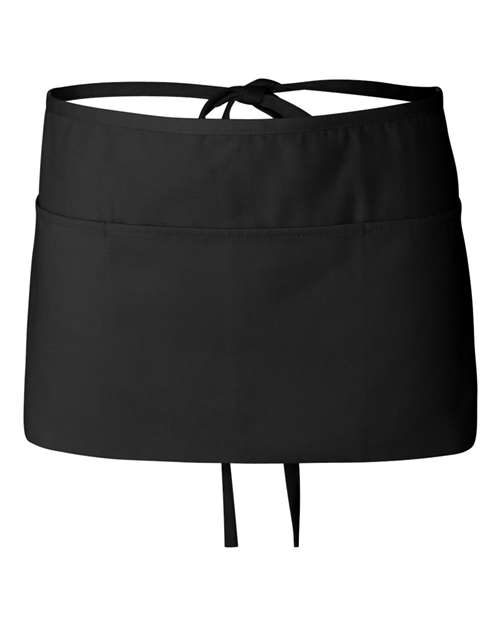 Waist Apron with Pockets - Black Front