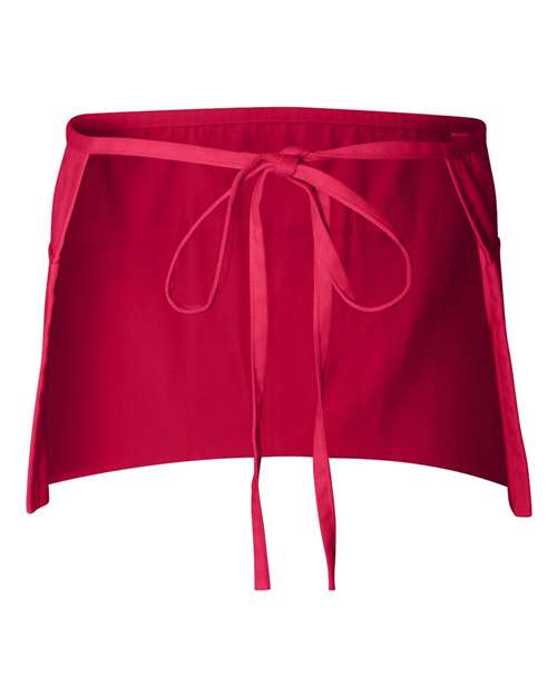 Waist Apron with Pockets - Red Back
