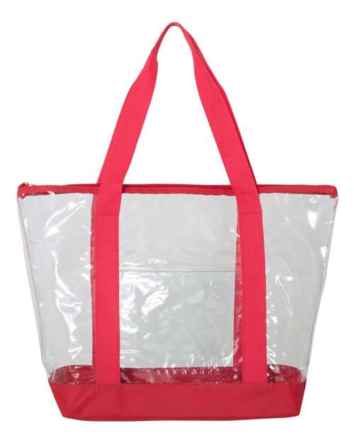 Clear Boat Tote - Red Front