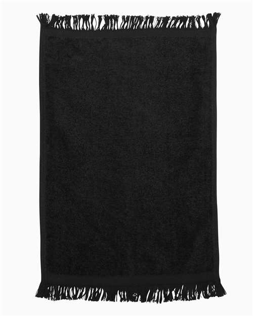 Fringed Fingertip Towel - Black Front