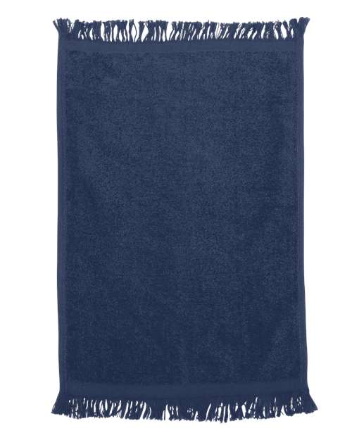 Fringed Fingertip Towel - Navy Front