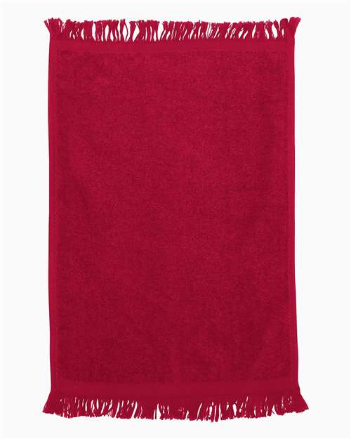 Fringed Fingertip Towel - Red Front