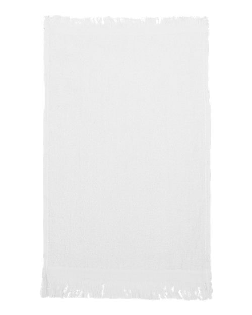 Fringed Fingertip Towel - White Front