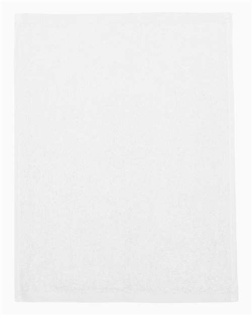 Q-Tees Hemmed Fingertip Towel - White Front