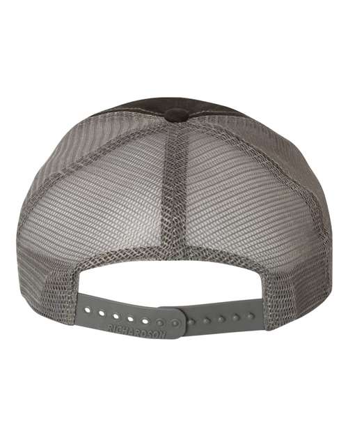 Garment-Washed Trucker Cap - Black/ Charcoal Back