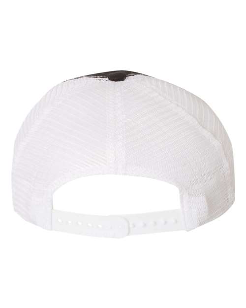 Garment-Washed Trucker Cap - Black/ White Back