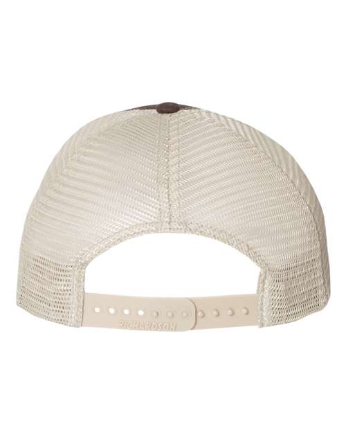 Garment-Washed Trucker Cap - Brown/ Khaki Back