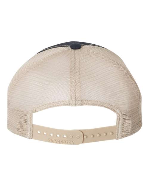 Garment-Washed Trucker Cap - Navy/ Khaki Back