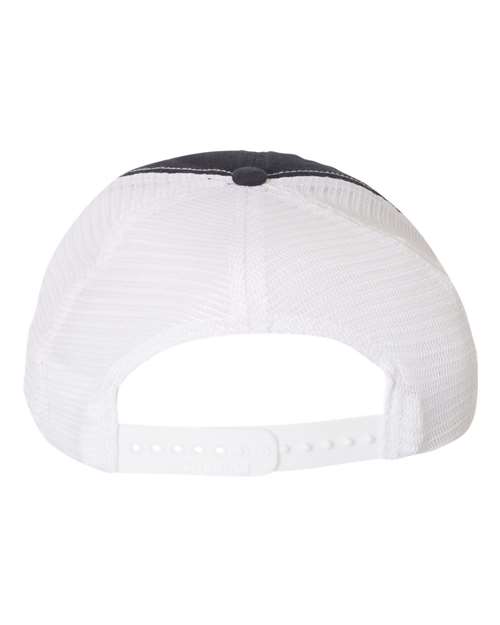 Garment-Washed Trucker Cap - Navy/ White Back