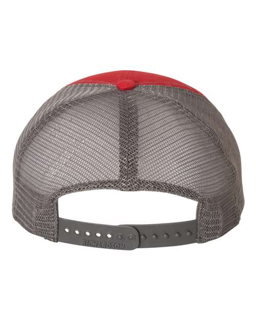 Garment-Washed Trucker Cap - Red/ Charcoal Back