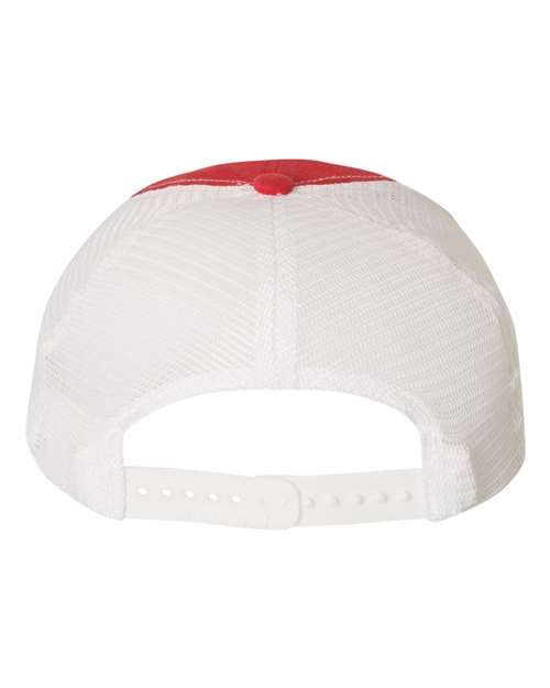 Garment-Washed Trucker Cap - Red/ White Back