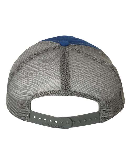 Garment-Washed Trucker Cap - Royal/ Charcoal Back