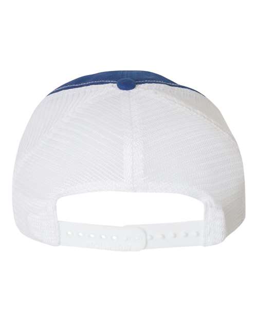 Garment-Washed Trucker Cap - Royal/ White Back