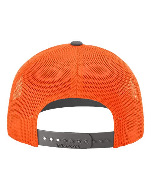 Snapback Trucker Cap - Charcoal/ Neon Orange Back
