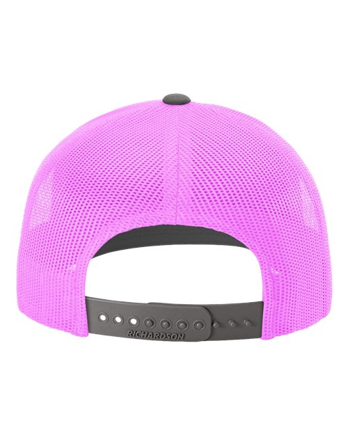 Snapback Trucker Cap - Charcoal/ Neon Pink Back