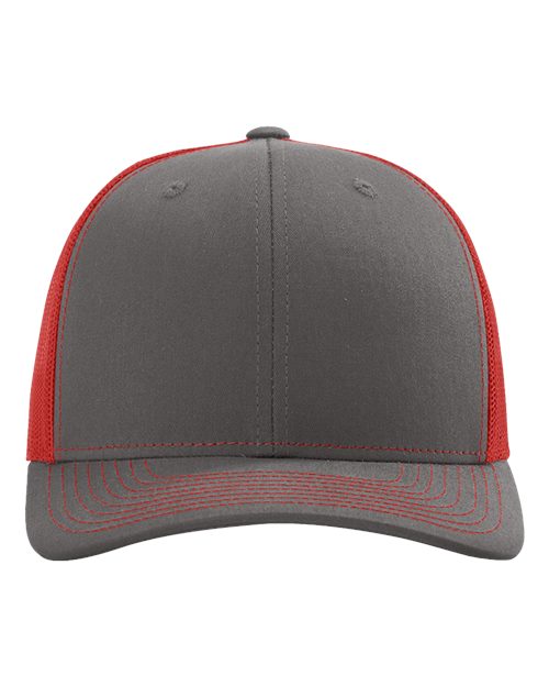 Snapback Trucker Cap - Charcoal/ Red Front