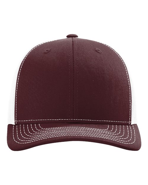 Snapback Trucker Cap - Maroon/ White Front