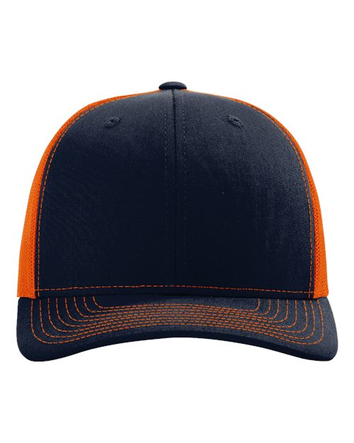Snapback Trucker Cap - Navy/ Orange Front