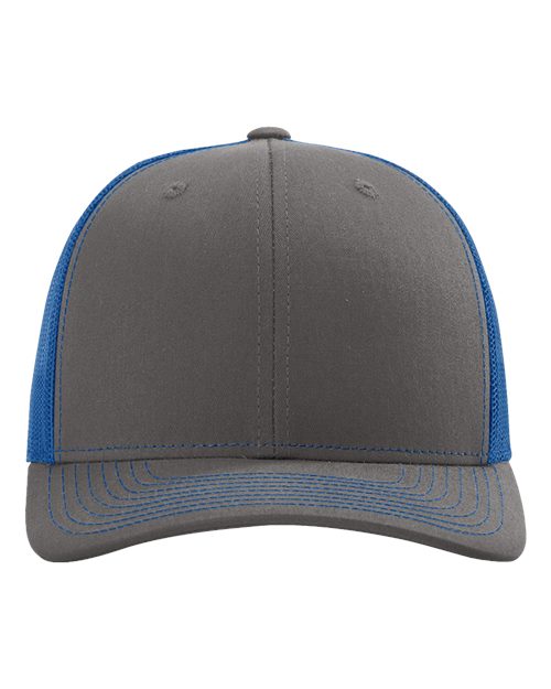 Snapback Trucker Cap - Charcoal/ Royal Front