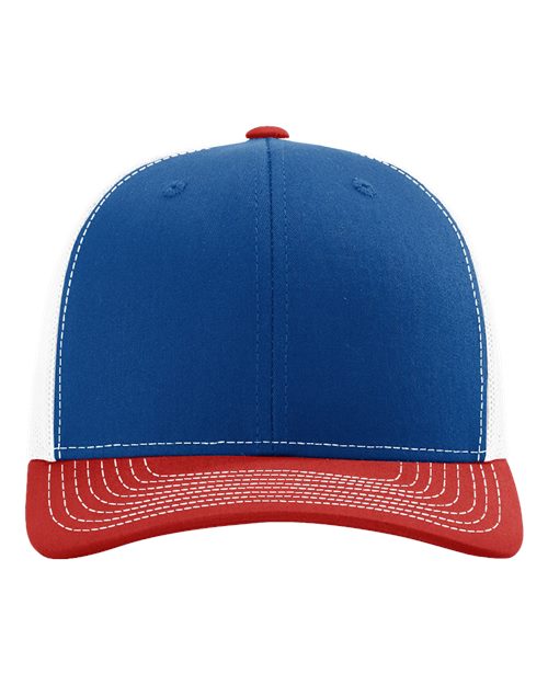 Snapback Trucker Cap - Royal/ White/ Red Front
