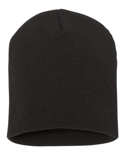 8 1/2" Beanie - Black Front