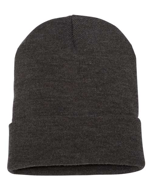 Cuffed Beanie - Dark Grey Back