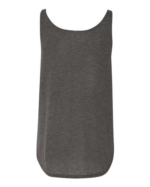 Women's Flowy Tank with Side Slit - Dark Grey Heather Back