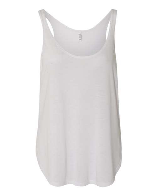 Women's Flowy Tank with Side Slit - White Front