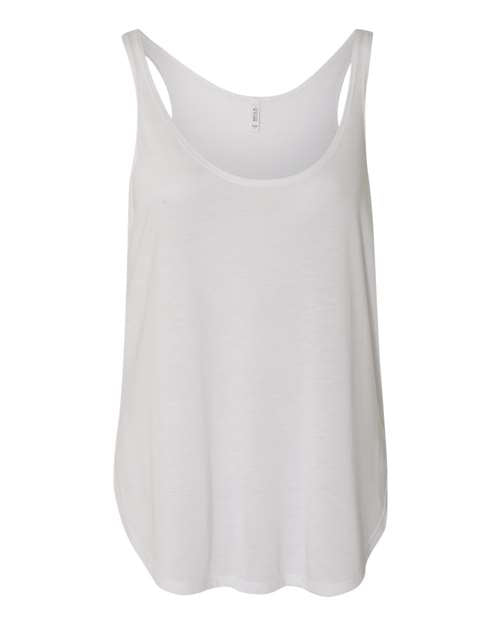 BELLA + CANVAS Women's Flowy Tank with Side Slit - White Front