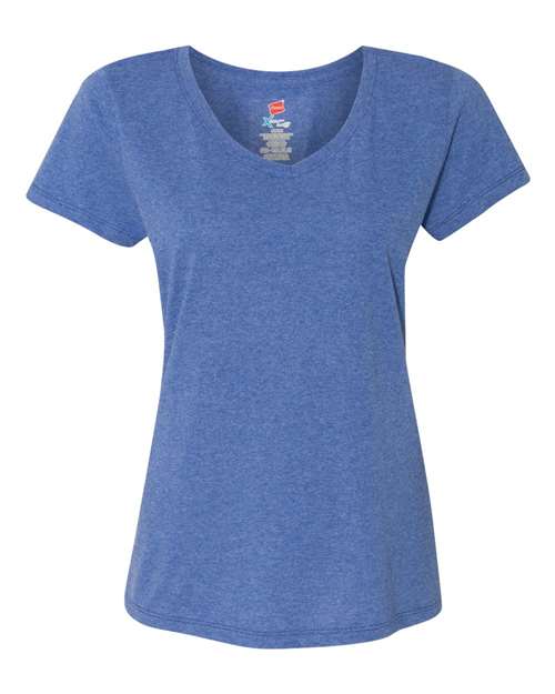 Women's Perfect-T Triblend V-Neck T-Shirt - Royal Triblend Front