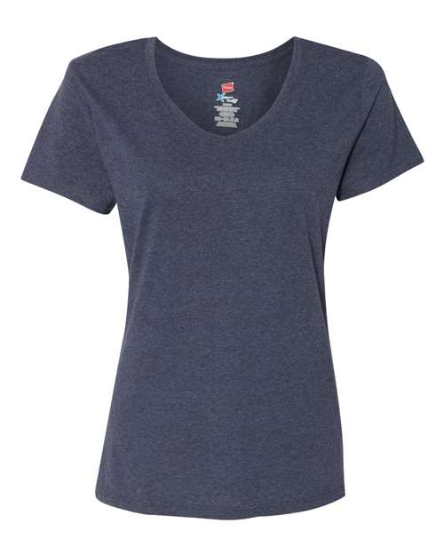 Women's Perfect-T Triblend V-Neck T-Shirt - Navy Triblend Front