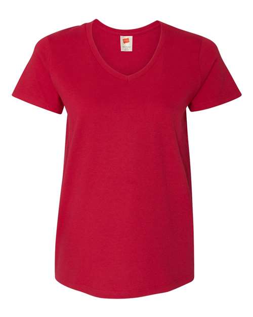 Women's Essential-T V-Neck T-Shirt - Deep Red Front
