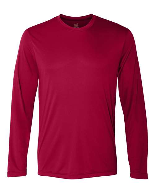 Unisex Cool DRI® Long Sleeve Performance T-Shirt - Deep Red Front