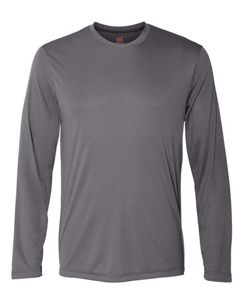 Unisex Cool DRI® Long Sleeve Performance T-Shirt - Graphite Front