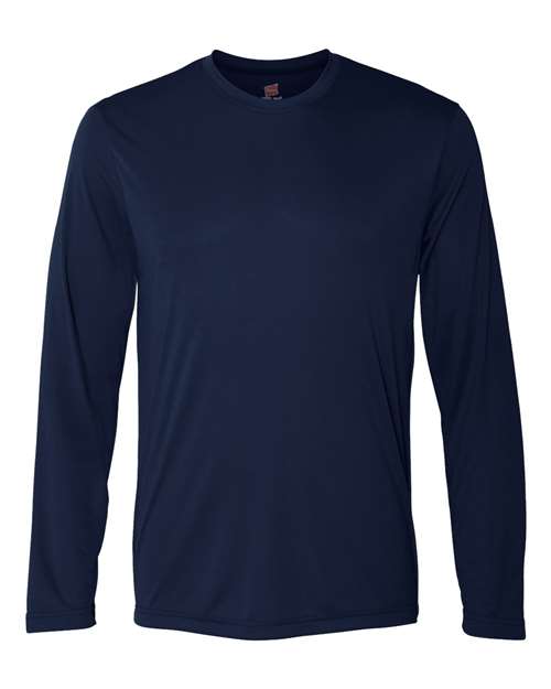 Unisex Cool DRI® Long Sleeve Performance T-Shirt - Navy Front