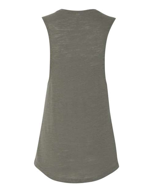 Women's Flowy Scoop Muscle Tank - Olive Slub Back