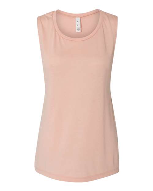 Women's Flowy Scoop Muscle Tank - Peach Front