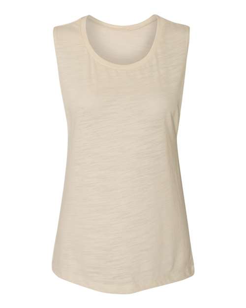 Women's Flowy Scoop Muscle Tank - Natural Slub Front